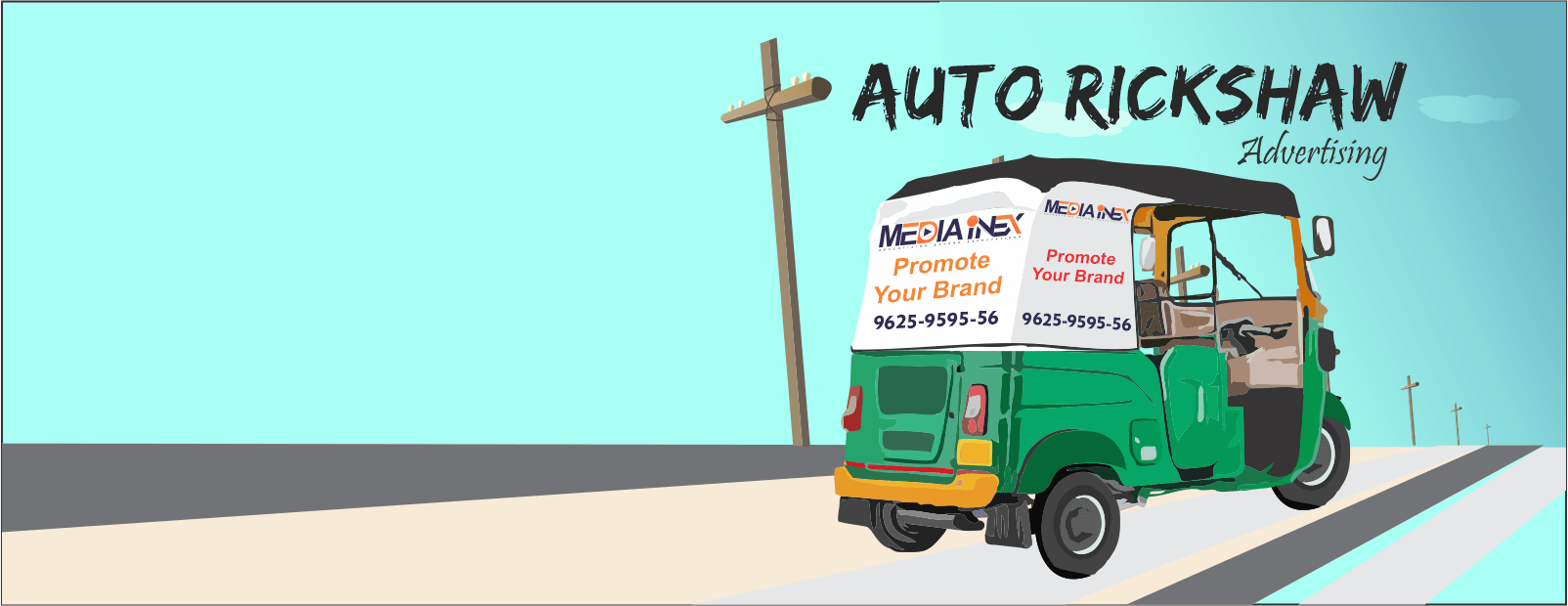 Auto Rickshaw Advertising Banner for slider media inex